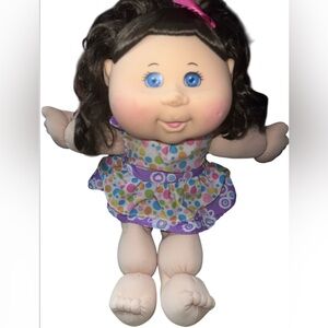 Cabbage Patch Kids 14" Doll Brunette Hair Blue Eyes in Polka Dot Party Outfit